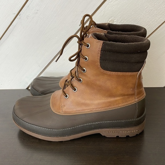 Excellent  Sperry Leather Mens 9.5 Cold Bay Boot Boots, Tan/Brown - Picture 2 of 9